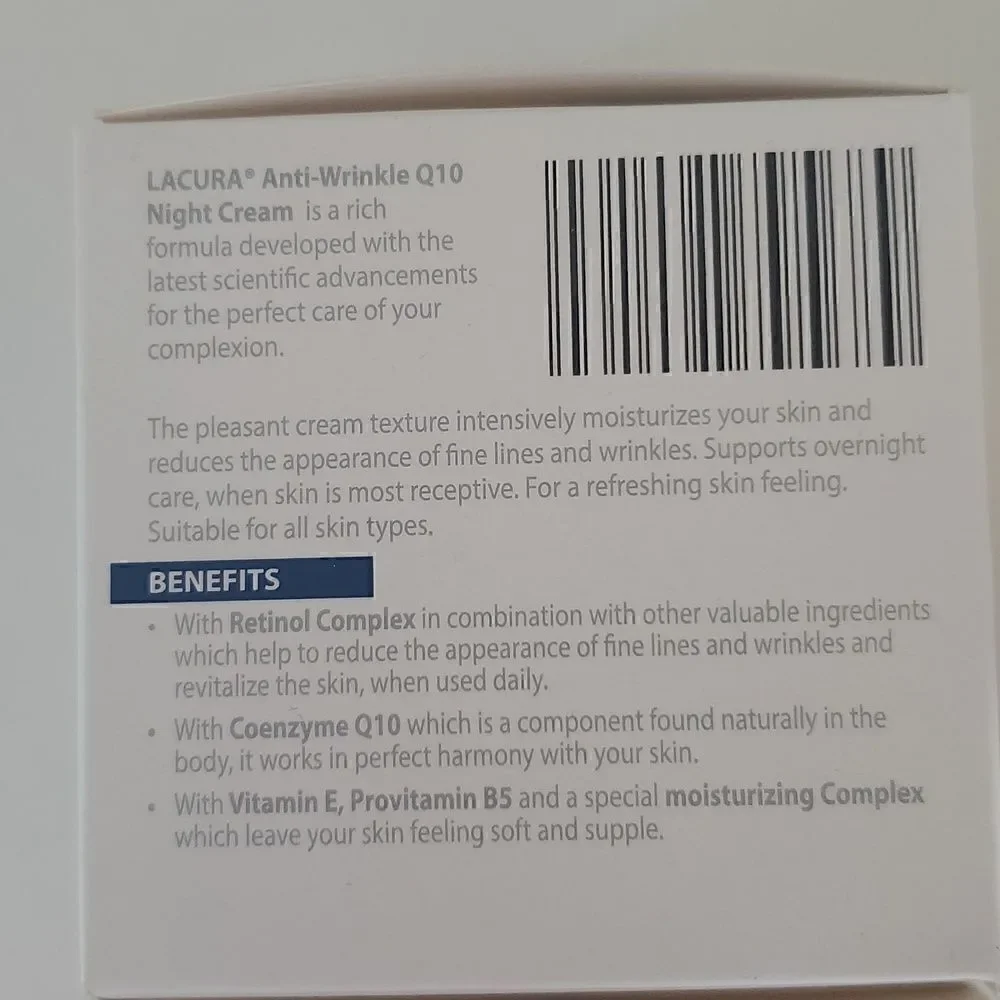 Lacura Face Care Anti-Wrinkle Night Cream Q10 1.7oz Set of 3